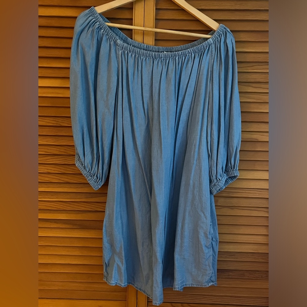 Blue Gap Off-Shoulder Dress
